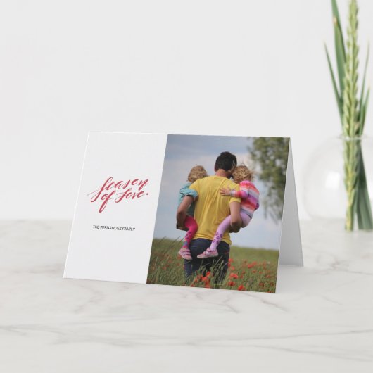 手書きスクリプトの愛のグリーティングカードの季節 シーズンカード (正面)