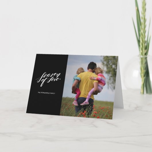 手書きスクリプトの愛のグリーティングカードの季節 シーズンカード (正面)