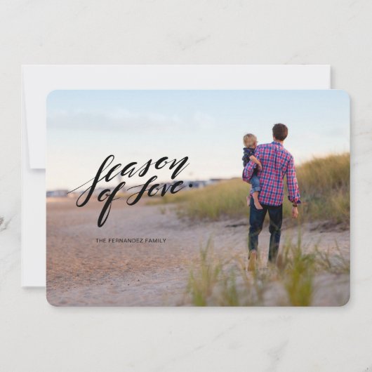 手書きスクリプトの愛の季節フォトカード シーズンカード (正面)