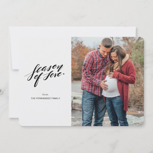手書きスクリプトの愛の季節フォトカード シーズンカード (正面)