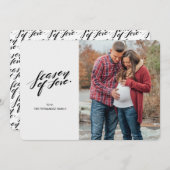 手書きスクリプトの愛の季節フォトカード シーズンカード (正面/裏面)