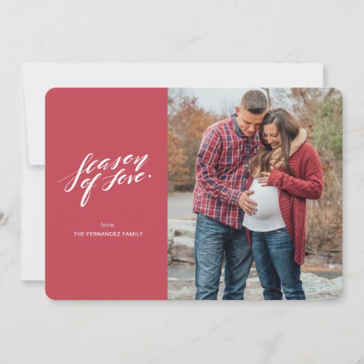 手書きスクリプトの愛の季節フォトカード シーズンカード (正面)