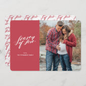 手書きスクリプトの愛の季節フォトカード シーズンカード (正面/裏面)