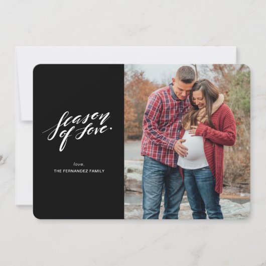 手書きスクリプトの愛の季節フォトカード シーズンカード (正面)