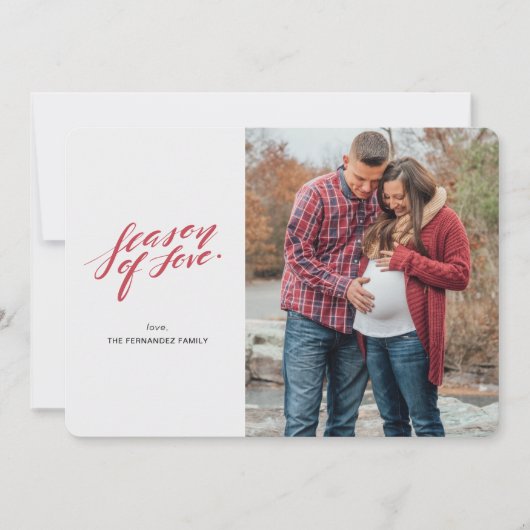 手書きスクリプトの愛の季節フォトカード シーズンカード (正面)