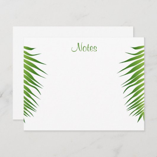 手書きスクリプトの手のひら葉のテンプレートフローラ ノートカード (正面/裏面)