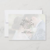 手書きスクリプトの結婚式の感謝の気持ち 2枚の写真 サンキューカード (裏面)