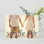 手書きスクリプトの結婚式延期のお知らせ 招待状 (スタンド正面)