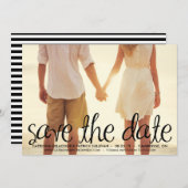 手書きスクリプトの結婚式延期のお知らせ 招待状 (正面/裏面)