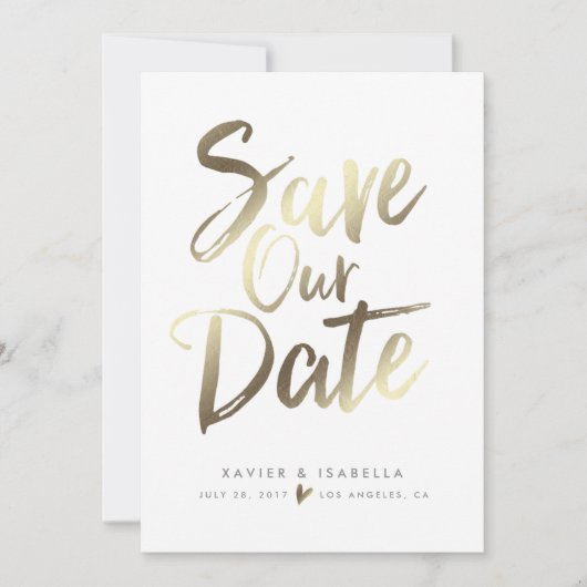手書きスクリプトのSave The Dateのお知らせ セーブザデート (正面)