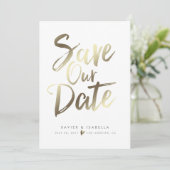 手書きスクリプトのSave The Dateのお知らせ セーブザデート (スタンド正面)