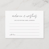 手書きスクリプトアドバイス&ウィッシュブライダルシャワー エンクロージャーカード (正面)