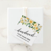 手書きスクリプトイエローフローラ手作り フェイバータグ (インサイチュ)