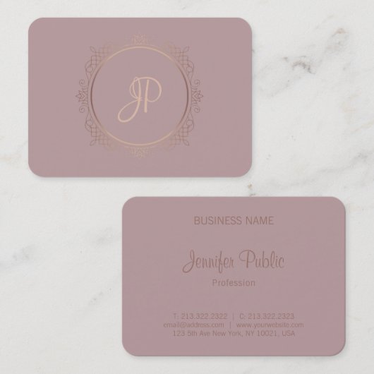 手書きスクリプトエリモダンートデザインテンプレート 名刺 (正面/裏面)