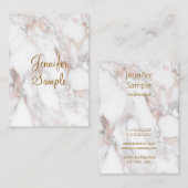 手書きスクリプトエレガントバラ金ゴールド大理石 名刺 (正面/裏面)