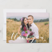 手書きスクリプトオーバーレイ | 写真サンキューカード サンキューカード (正面)