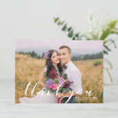 手書きスクリプトオーバーレイ | 写真サンキューカード サンキューカード (スタンド正面)