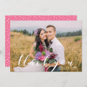 手書きスクリプトオーバーレイ | 写真サンキューカード サンキューカード (正面/裏面)