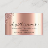 手書きスクリプトカスタムバラ金ゴールドグリッターモダン 名刺 (裏面)