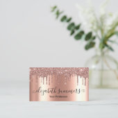 手書きスクリプトカスタムバラ金ゴールドグリッターモダン 名刺 (スタンド正面)