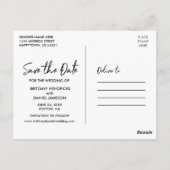 手書きスクリプトカップルの写真の日付を保存 ポストカード (裏面)