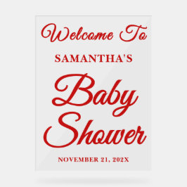 手書きスクリプトクリスマスベビーシャワーへようこそ アクリルサイン