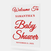 手書きスクリプトクリスマスベビーシャワーへようこそ アクリルサイン (傾斜)