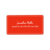 手書きスクリプトクリスマスレッドホワイトテンプレートアドレス ラベル (正面)