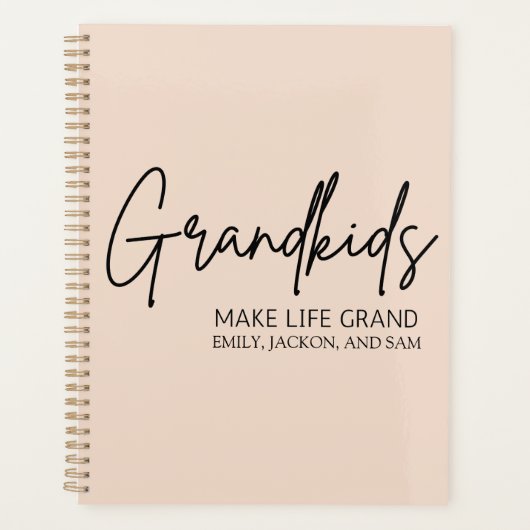 手書きスクリプトグランドキッズが人生を壮大にする プランナー手帳 (正面)