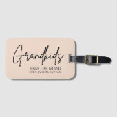 手書きスクリプトグランドキッズが人生を壮大にする ラゲッジタグ (正面横)