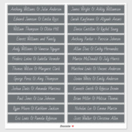 手書きスクリプトゲスト名ラベルオフブラック シール