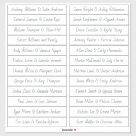 手書きスクリプトゲスト名ラベル白 シール