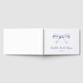 手書きスクリプトコケットボーブルーブライダルシャワー ゲストブック (全面)