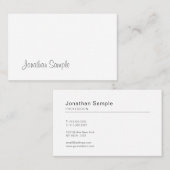 手書きスクリプトシックデザインミニマリストプレーン 名刺 (正面/裏面)