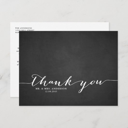 手書きスクリプトシャルボードありがとうはがき ポストカード