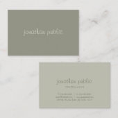 手書きスクリプトシンプルモディッシュエレガントグリーントップ 名刺 (正面/裏面)