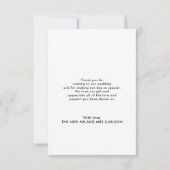 手書きスクリプトセージ緑のハート結婚 サンキューカード (裏面)