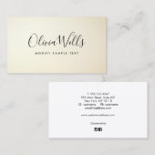 手書きスクリプトソーシャル淡い色のイエローグラデーション 名刺 (正面/裏面)