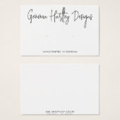 手書きスクリプトタイポグラフィイヤリング表示カード (正面&裏面)