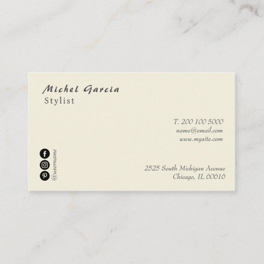 手書きスクリプトタイポグラフィピンクローズフラワー 名刺 (裏面)