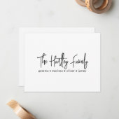 手書きスクリプトタイポグラフィファミリ名 ノートカード (正面/裏面インサイチュ)