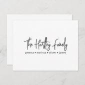 手書きスクリプトタイポグラフィファミリ名 ノートカード (正面/裏面)