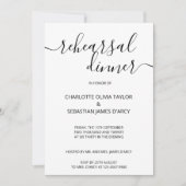 手書きスクリプトタイポグラフィリハーサルディナー 招待状 (正面)