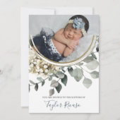 手書きスクリプトタイポグラフィリースバプテスマ 招待状 (正面)