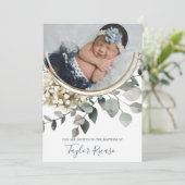 手書きスクリプトタイポグラフィリースバプテスマ 招待状 (スタンド正面)