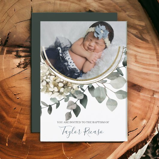 手書きスクリプトタイポグラフィリースバプテスマ 招待状