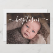 手書きスクリプトタイポグラフィーの洗礼 招待状 (正面)