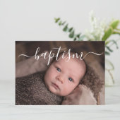 手書きスクリプトタイポグラフィーの洗礼 招待状 (スタンド正面)