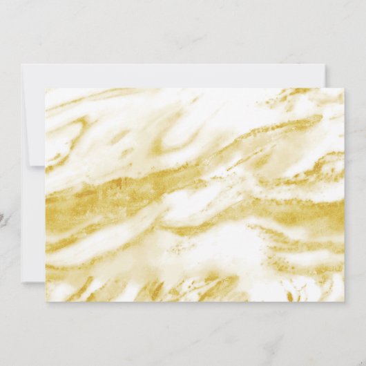 手書きスクリプトタイポグラフィ金ゴールド大理石 セーブザデート (裏面)