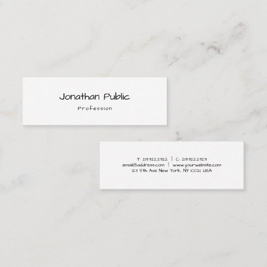 手書きスクリプトテンプレートプロフェッショナルヴィンテージ スキニー名刺 (正面/裏面)